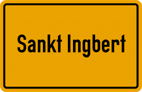 Ortsschild Sankt Ingbert